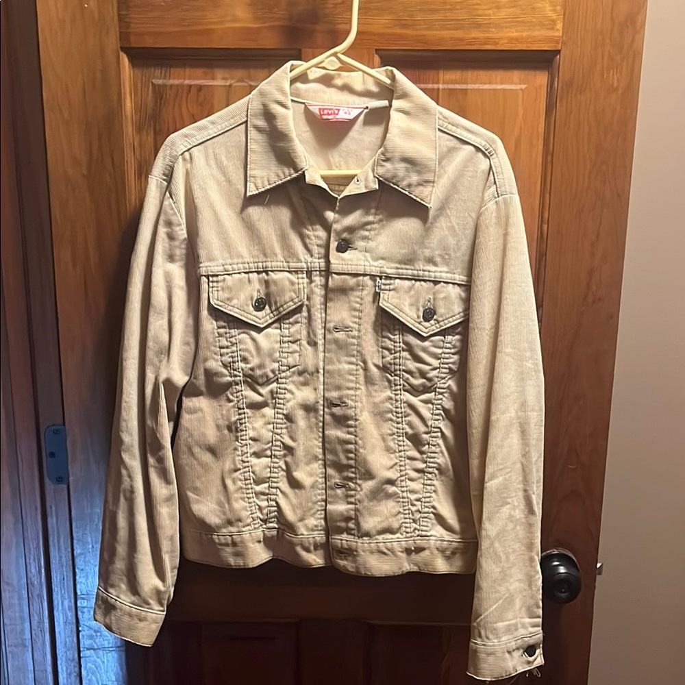 Vintage 70s Levi White Tab Tan Corduroy Jacket Size L